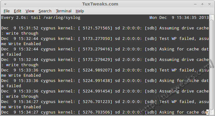 使用Linux watch命令监测syslog