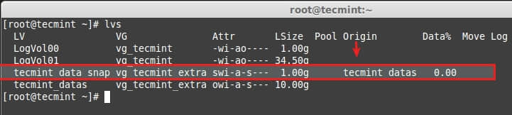 Verify LVM Snapshot