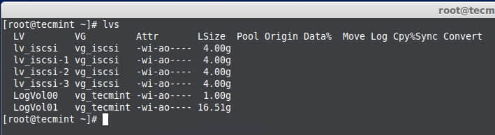 Verify LVM Logical Volumes