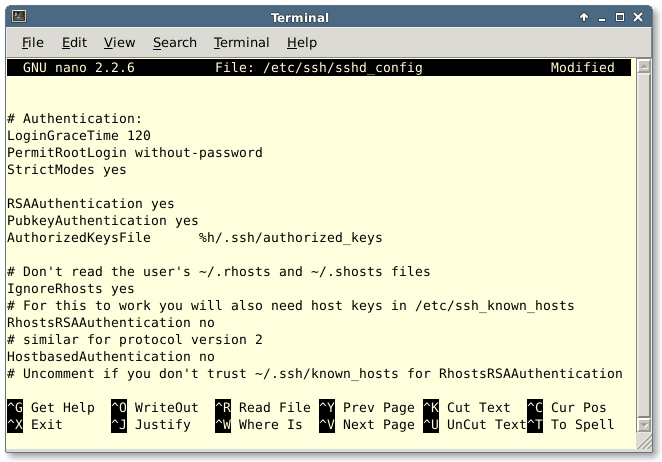 Configuring sshd Config