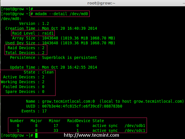 Check Existing Raid Array