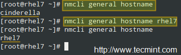 使用 nmcli 命令来设定主机名
