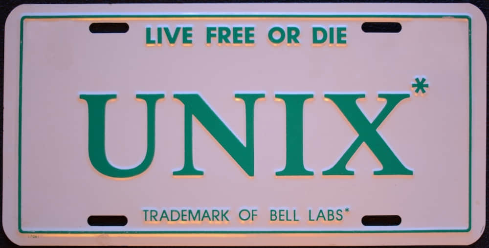 用于推广 UNIX，以车牌形式出现