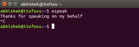 eSpeak command line