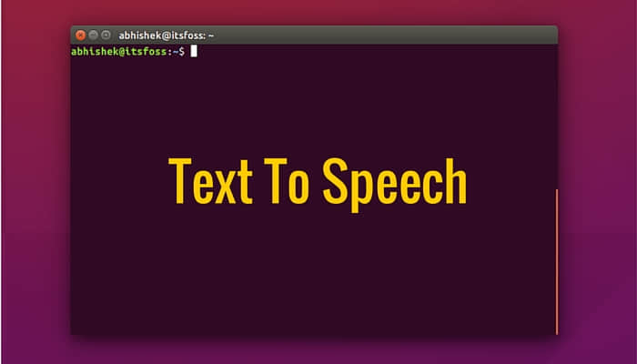 Text to speech tool in Linux