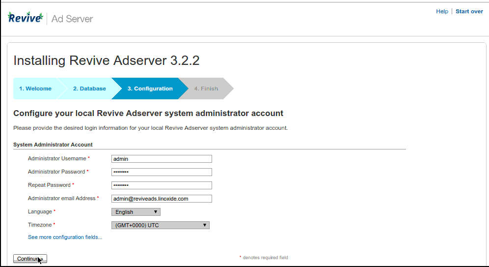 Configuring Revive Adserver