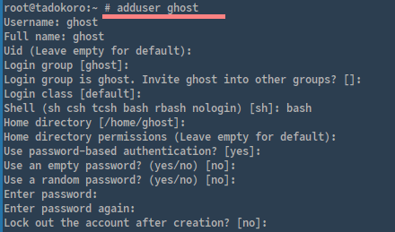 添加用户 Ghost