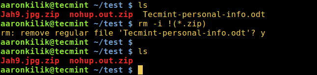 在 Linux 下删除除了 Zip 文件之外的所有文件