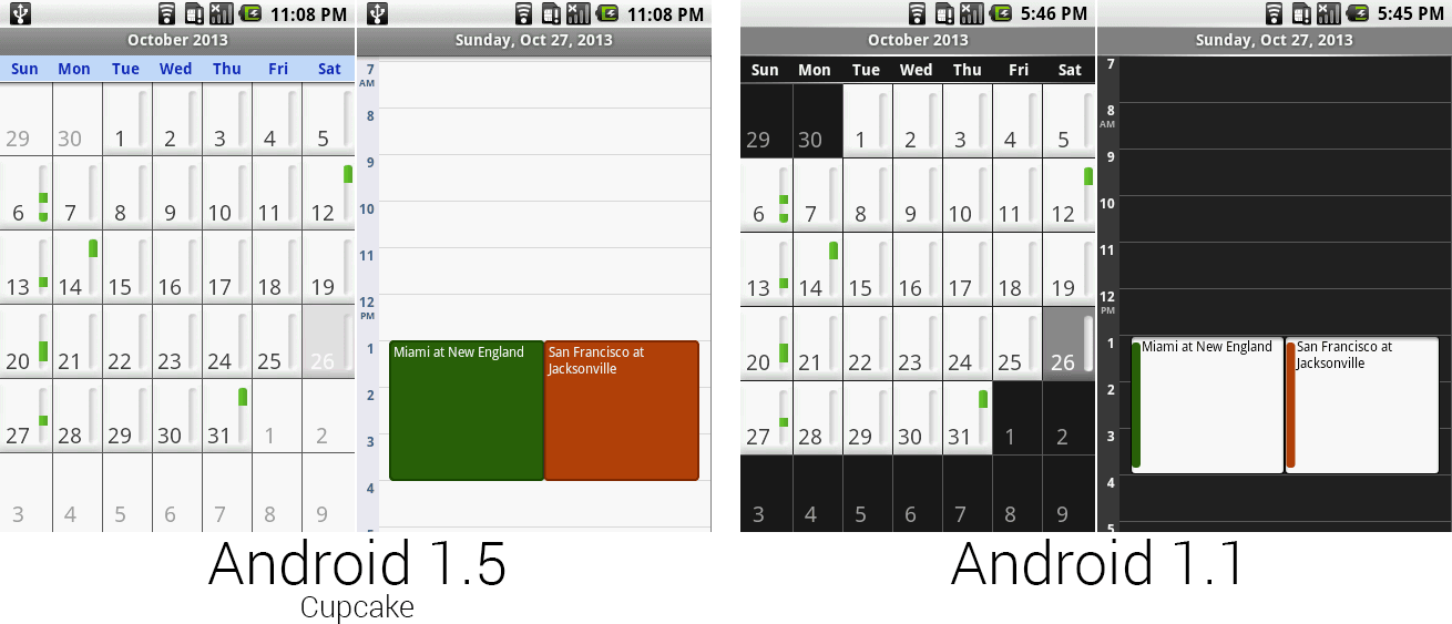 安卓1.5的日历更加明亮。