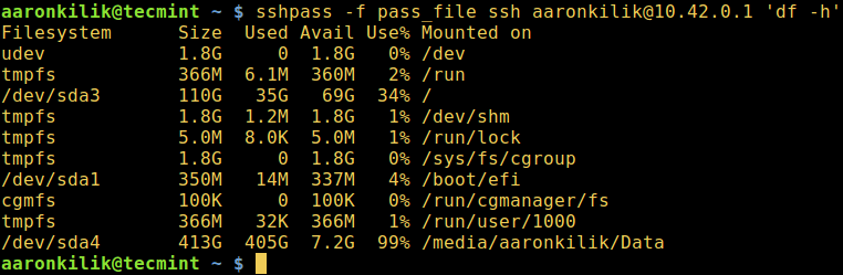 sshpass - Supply Password File to Login
