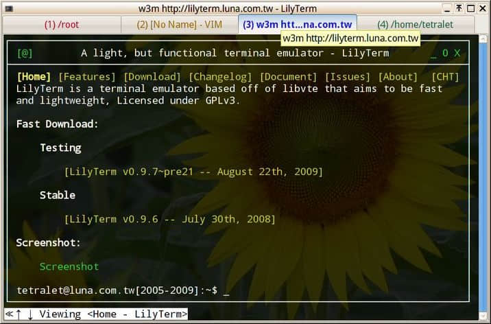 lilyterm linux terminal