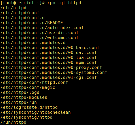 RPM Query Package for Installed Files