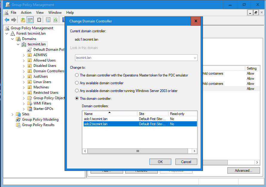 Select Samba4 Domain Controller