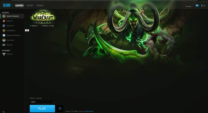 Battle.net Launcher With WoW Installed