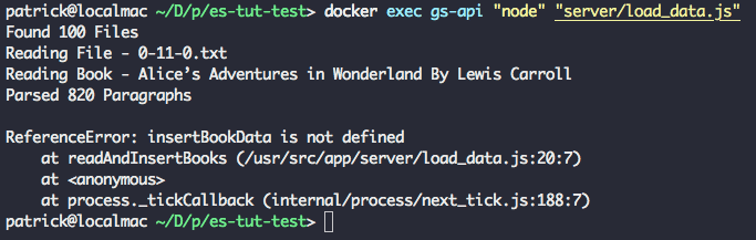 docker exec output