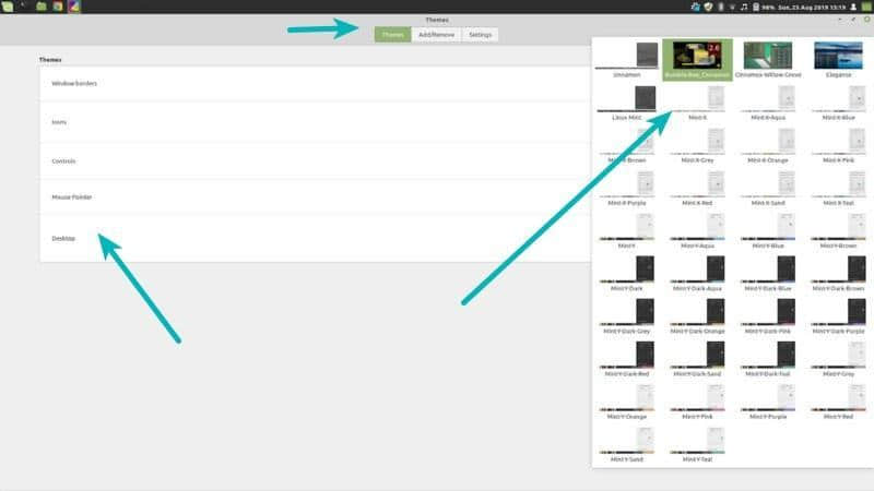 Changing themes in Linux Mint Cinnamon