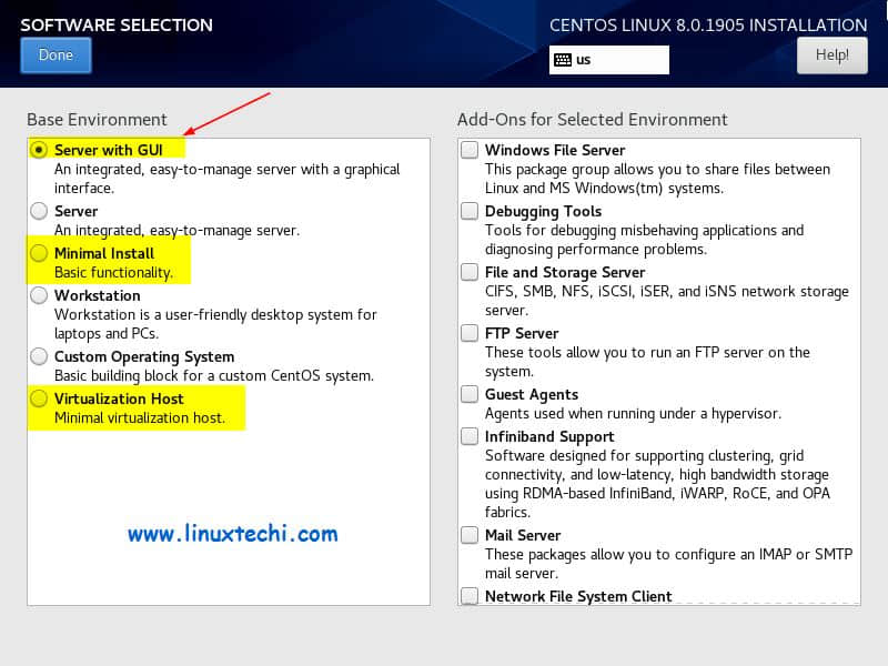 Software-Selection-CentOS8-Installation