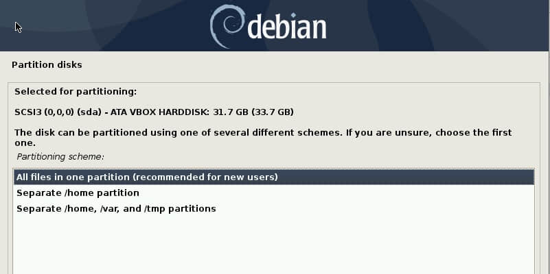 将所有文件存储在同一分区-debian10
