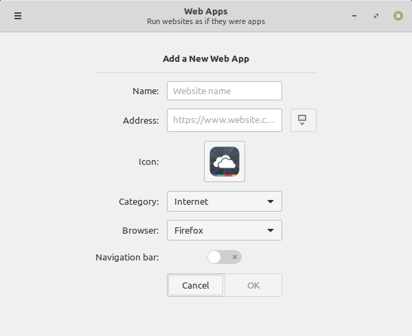 在 Linux Mint 中添加网页应用程序