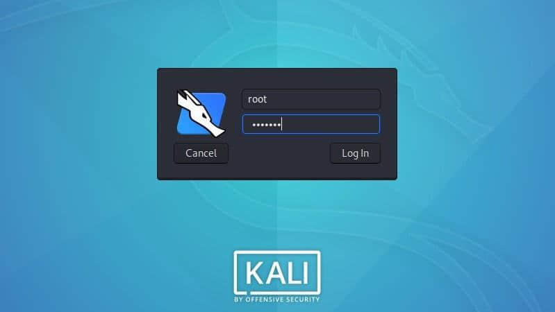 Kali Linux 登录界面