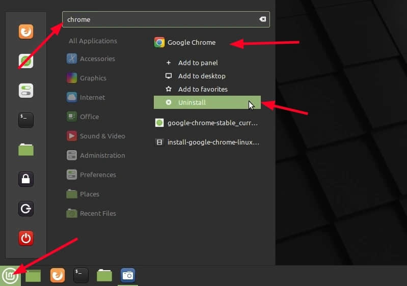 Removing Google Chrome from Linux Mint
