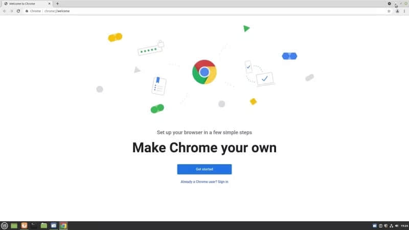 Google Chrome running in Linux Mint