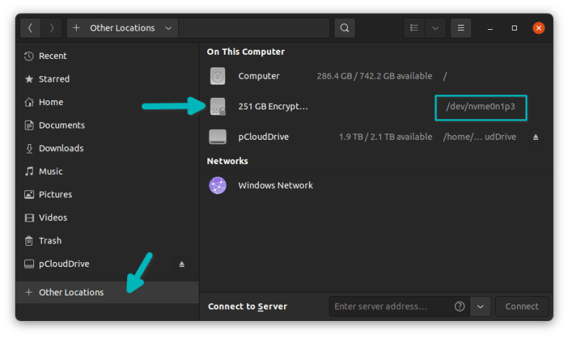 Mounting Windows partition through the file manager in Linux desktop