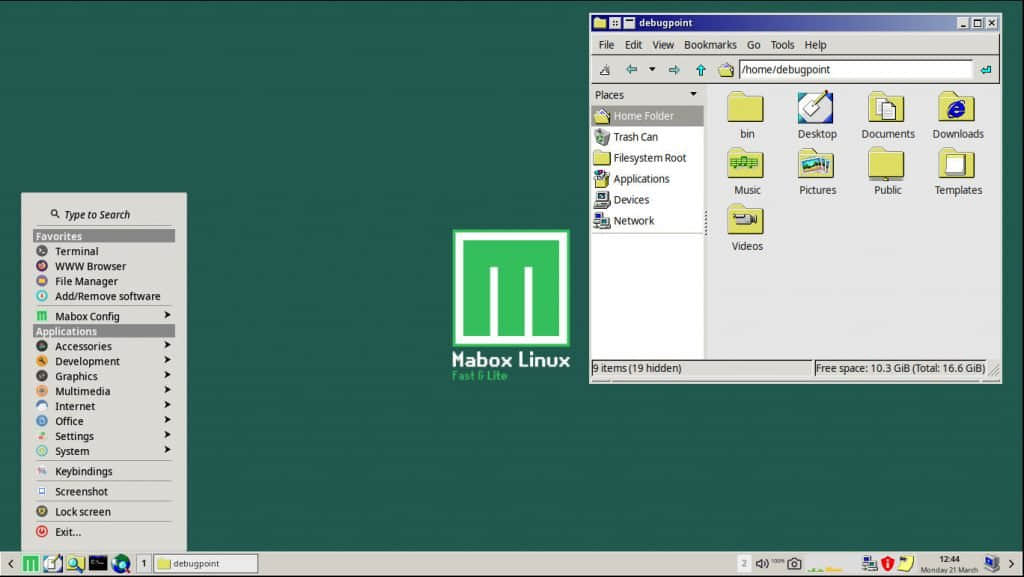 Mabox Linux Windows 95 pre-configured theme