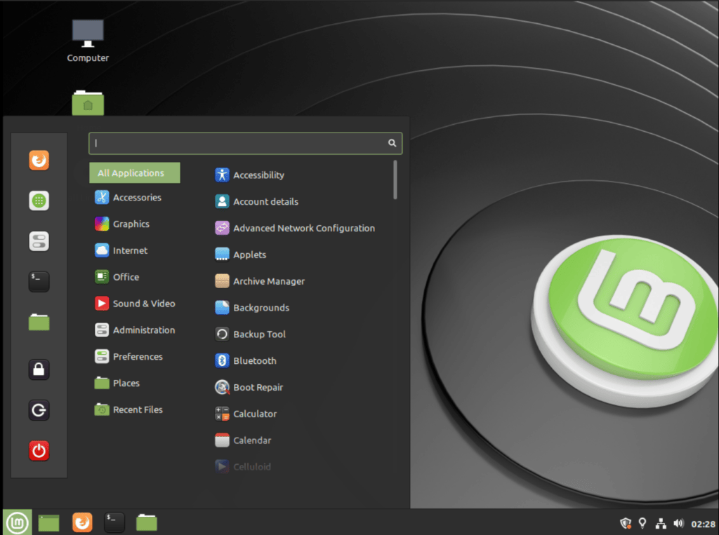 Linux Mint 20 — Cinnamon 版本桌面