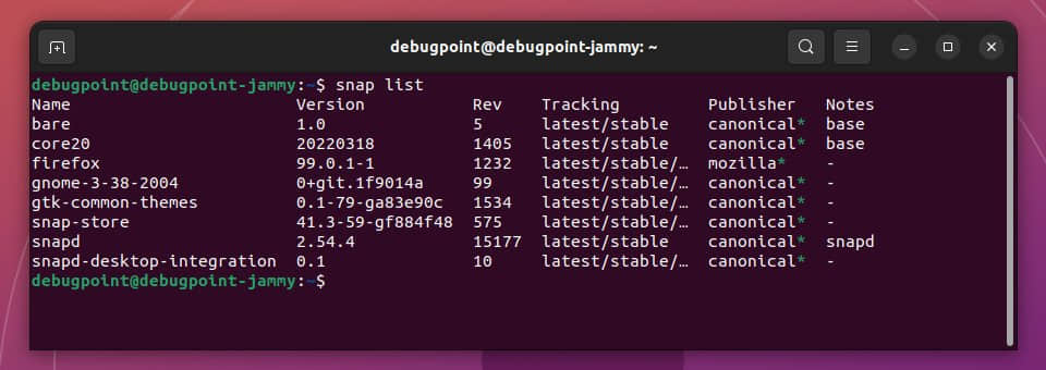  Ubuntu Snap 包列表
