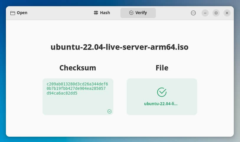 Ubuntu server ISO image verified