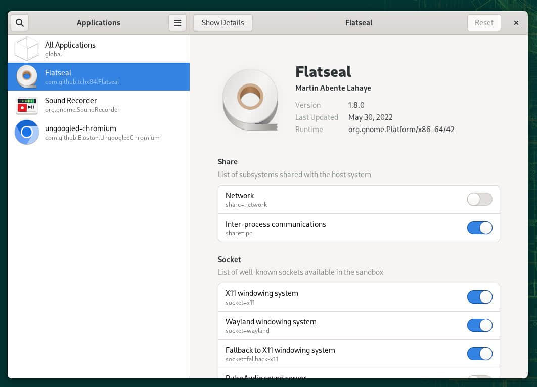 Figure 1 – Flatseal App
