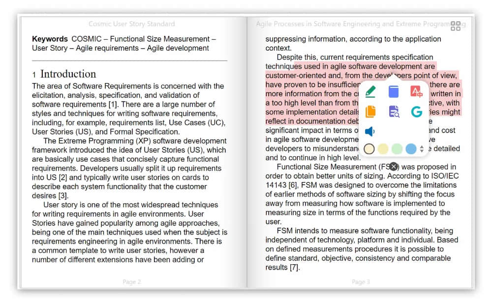 Annotate, highlight or translate selected text