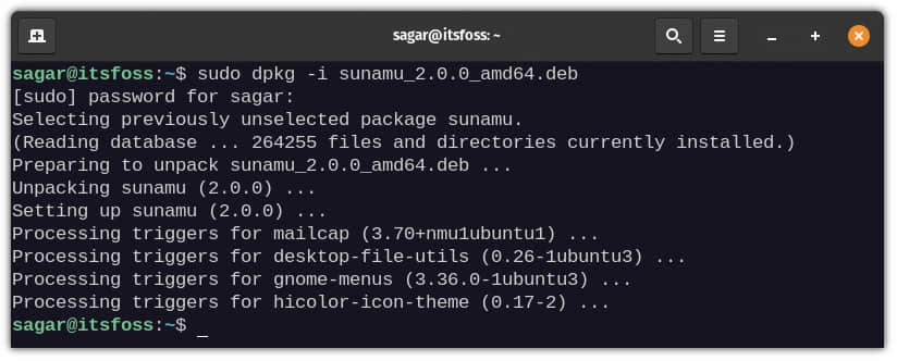 install sunamu in ubuntu