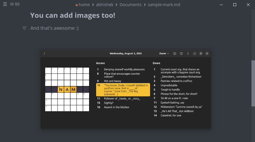 Images are supported too