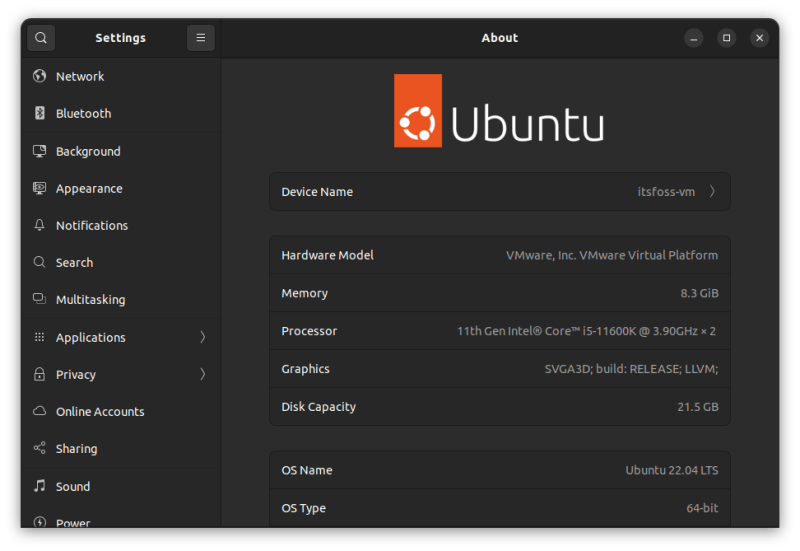 ubuntu22 04 lts about