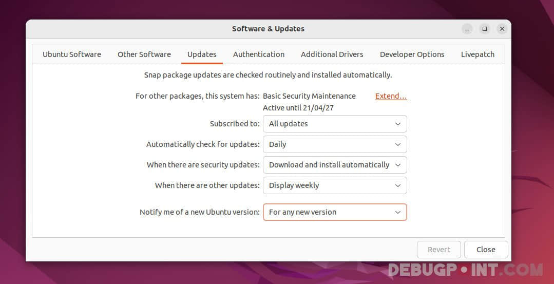 Make sure to change the option for new Ubuntu 22.10 release