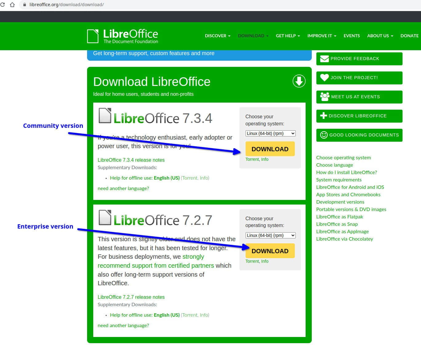 LibreOffice download and install from official website