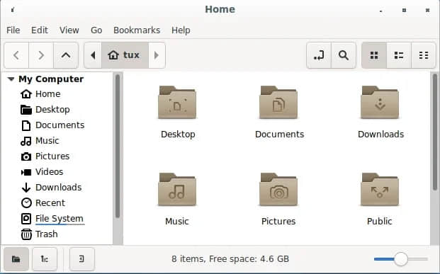 Image of Nemo's file manager.
