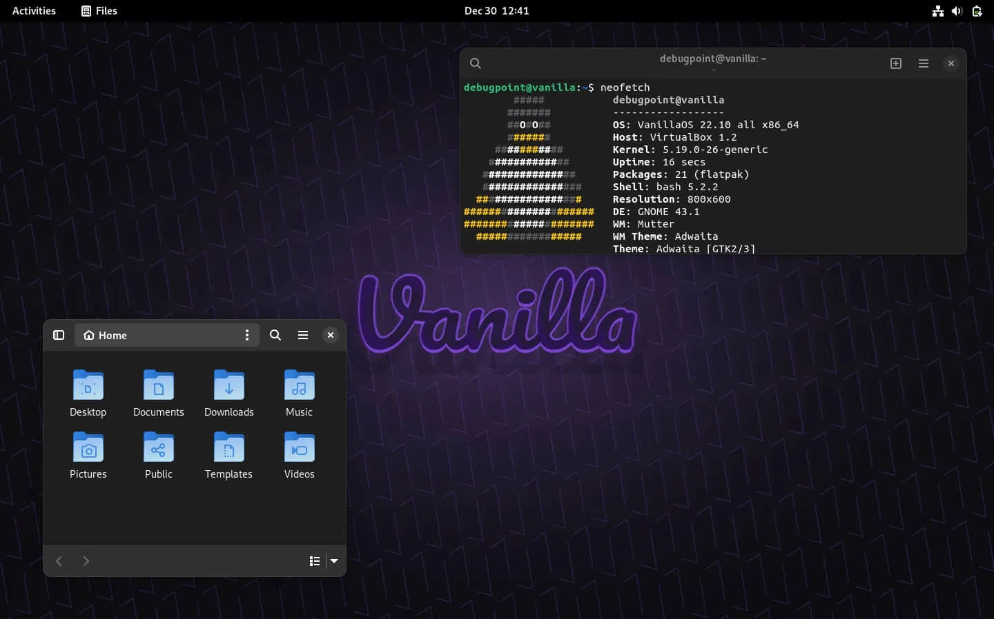 Vanilla OS 22.10 Kinetic 桌面