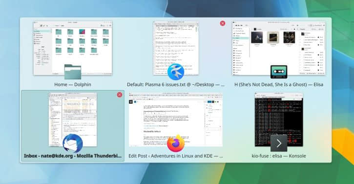 kde plasma 6 task switcher with thumbnail and icons