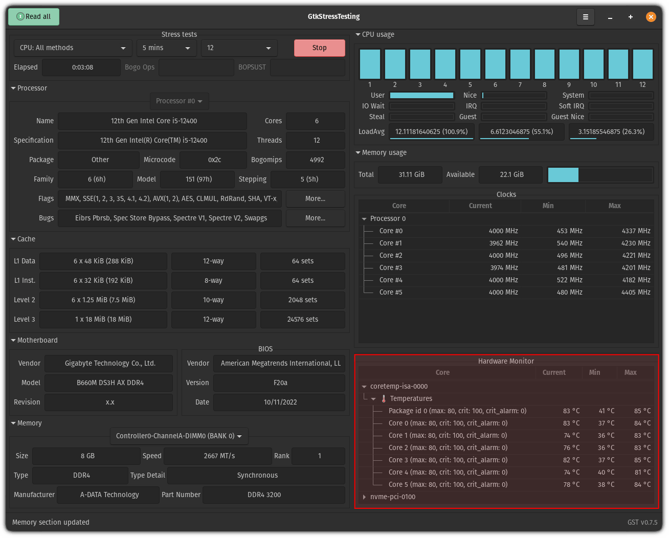 使用图形界面压力测试 Linux CPU