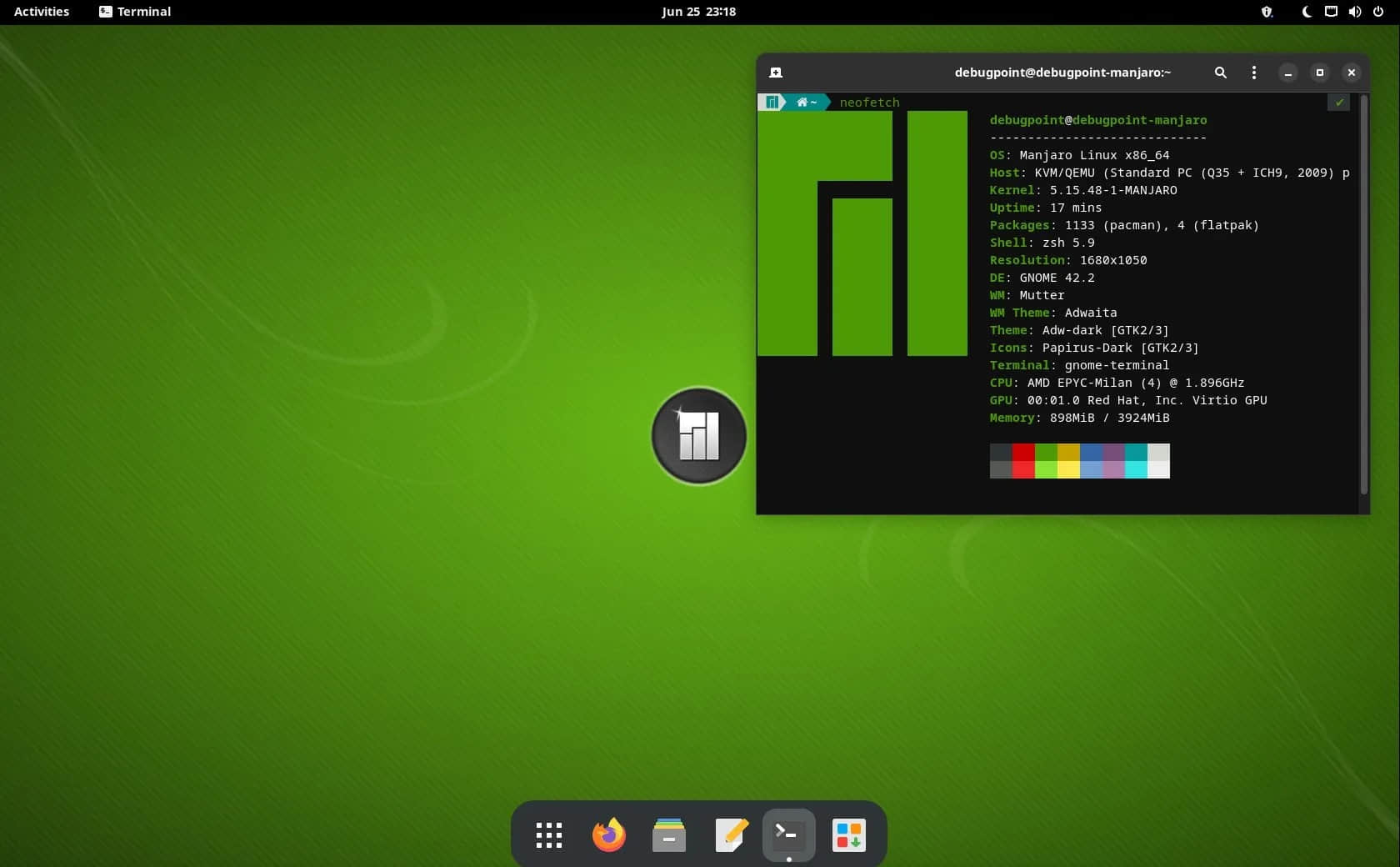 Manjaro Linux 21.3 GNOME 桌面