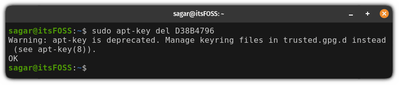 remove GPG key in Ubuntu