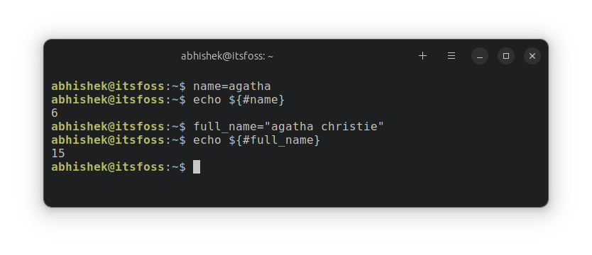 Example of getting string length in bash