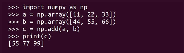 图 3：两个向量求和的 Python 代码